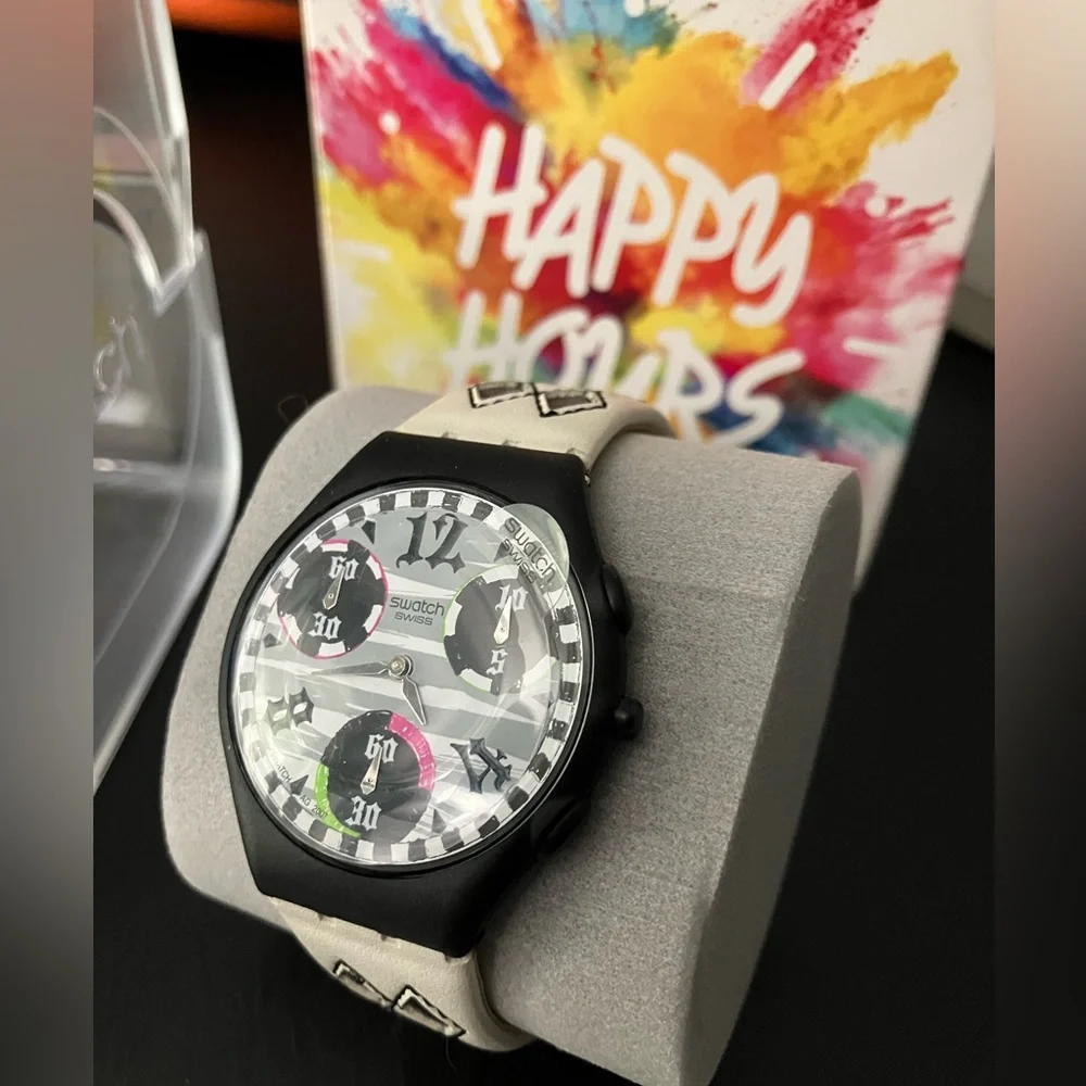 RARE Swatch Chrono Watch Skin Be Lined SUYB118 w/Papers NEW Wristwatch Timepiece - Picture 3 of 9